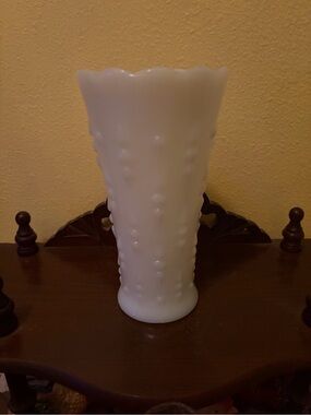 Vintage Milk Glass Hobnail Vase - Elegant Home Accent